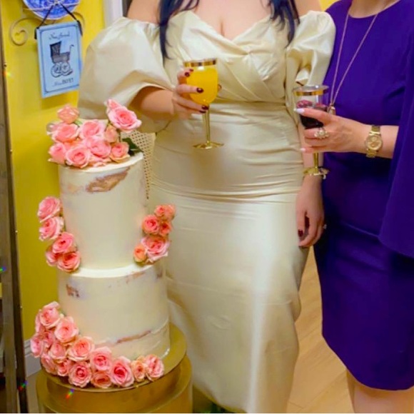 Alieva Dresses Alieva Balloon Sleeve Cocktail Dress Poshmark